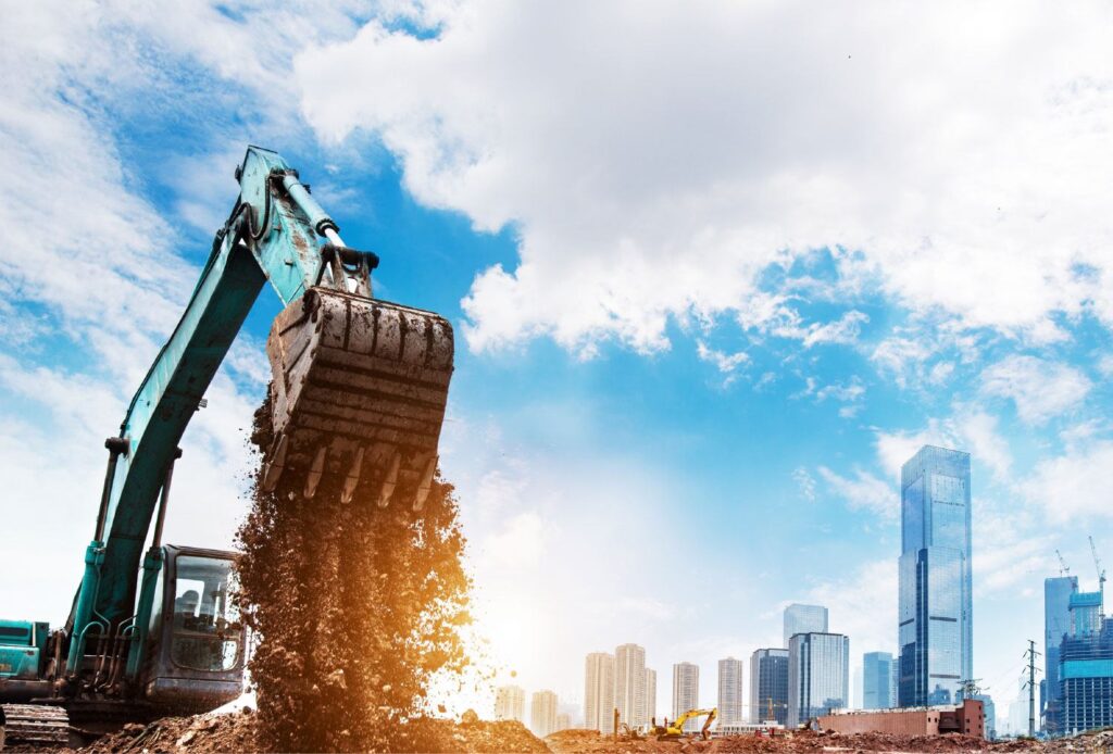 Excavator on construction site
