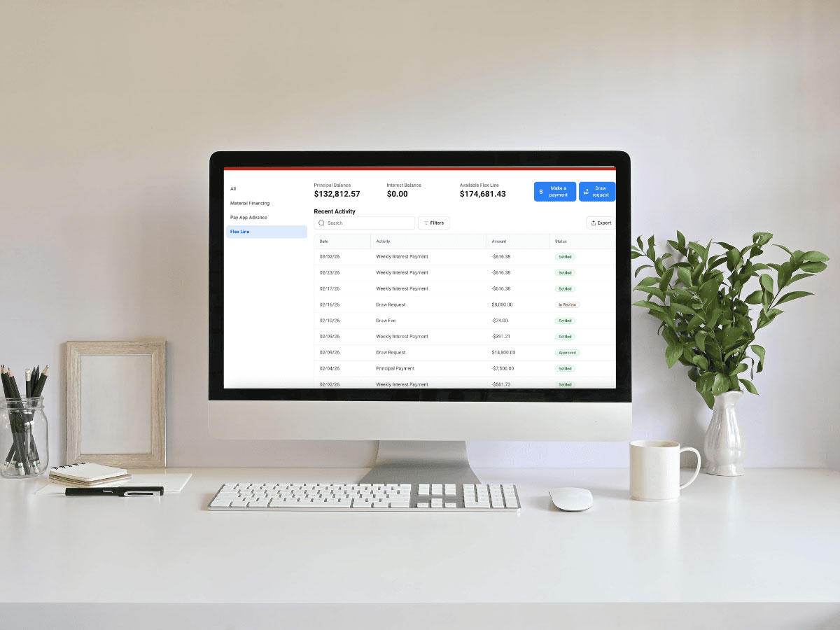 Flex Line construction line of credit portal