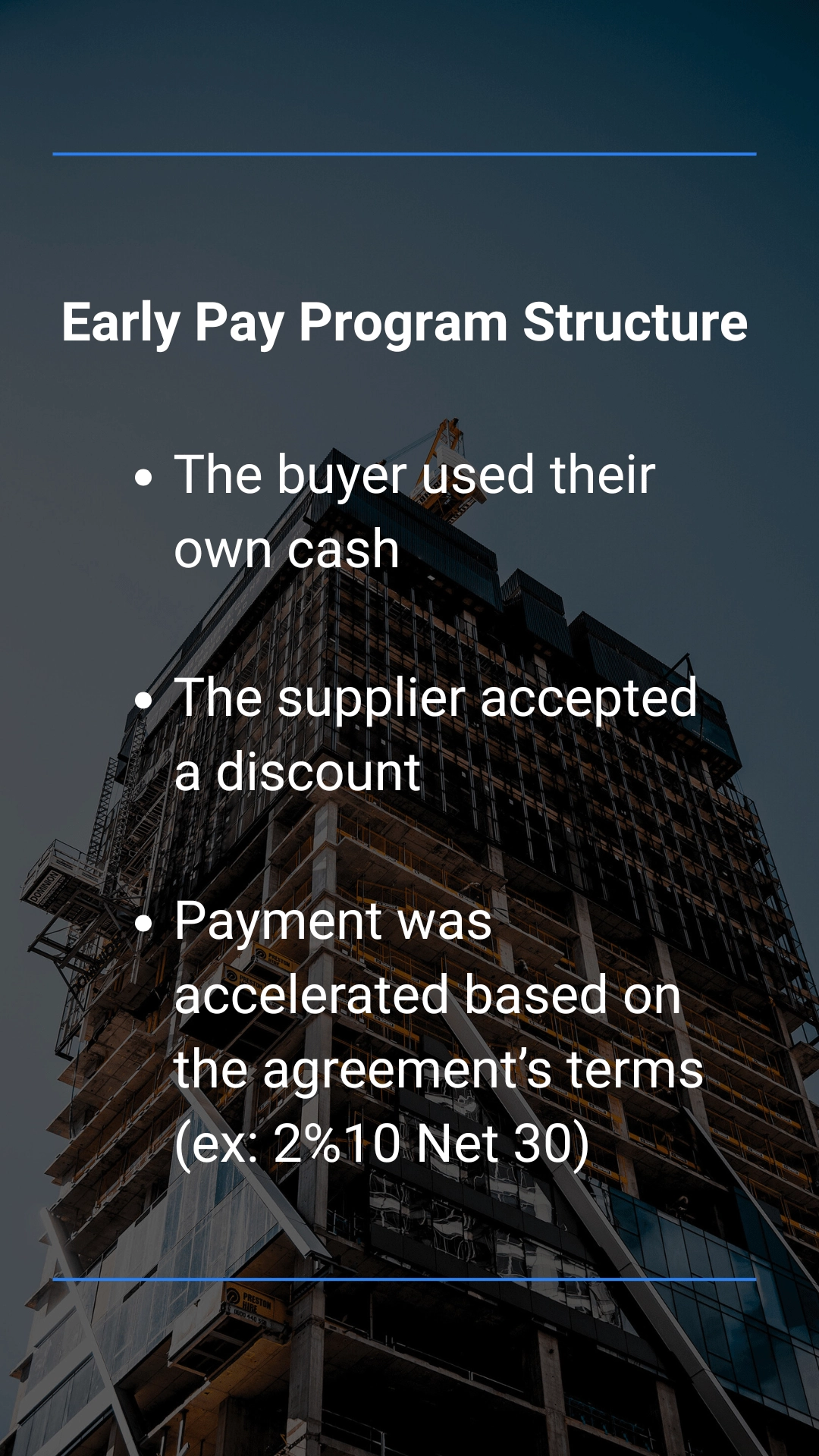 Early pay program structure