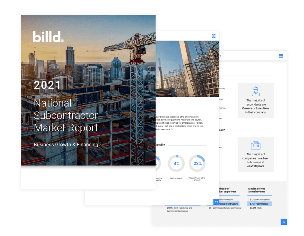 Billd 2021 Subcontractor Industry Report
