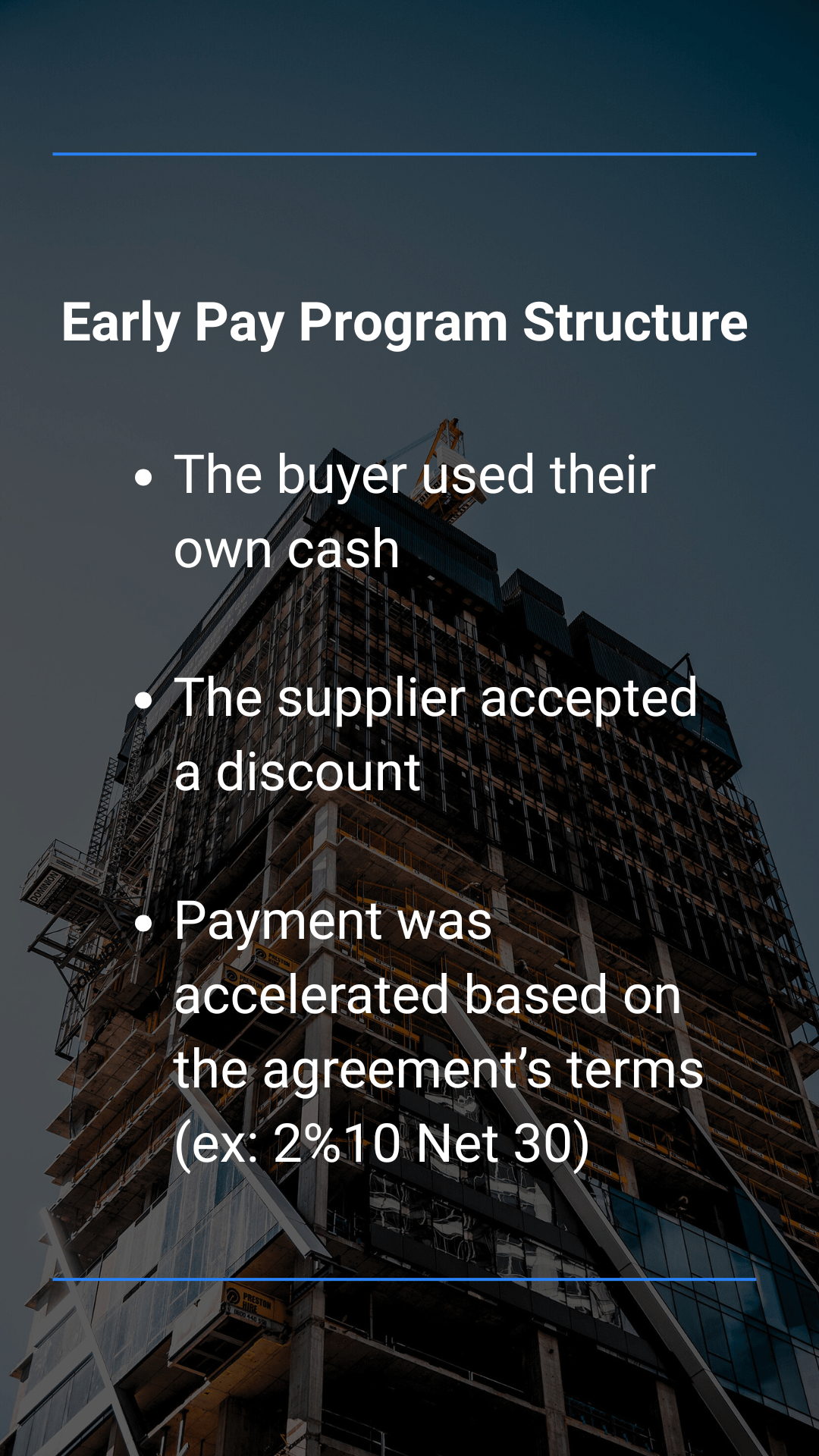 Early pay program structure