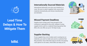 reduce lead times contractors suppliers