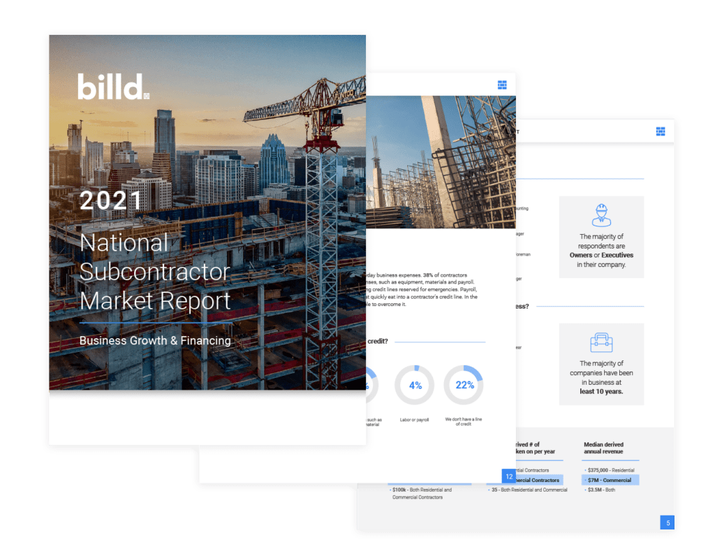 Billd 2021 Subcontractor Industry Report