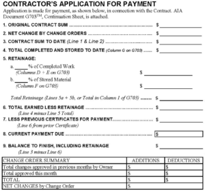 aia g702 - contractor's application for payment