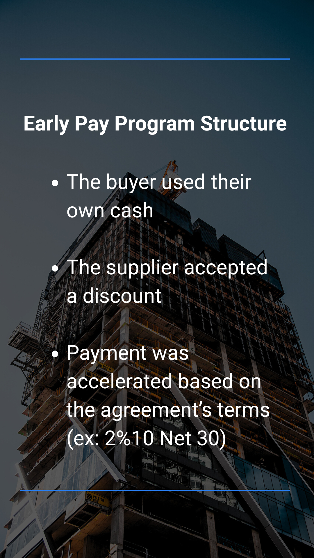 Early pay program structure